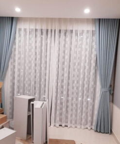 Rèm vải giá rẻ 2 lớp màu xanh Rèm vải giá rẻ 2 lớp màu xanh