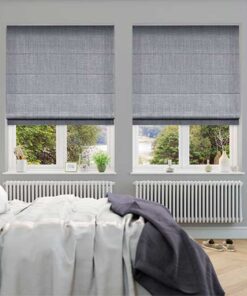 Rèm roman phòng ngủ màu xám chống nắng